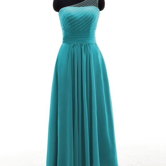 Sheath Floor Length Chiffon Bridesmaid Dress/Evening Gown - Picture 5 of 8